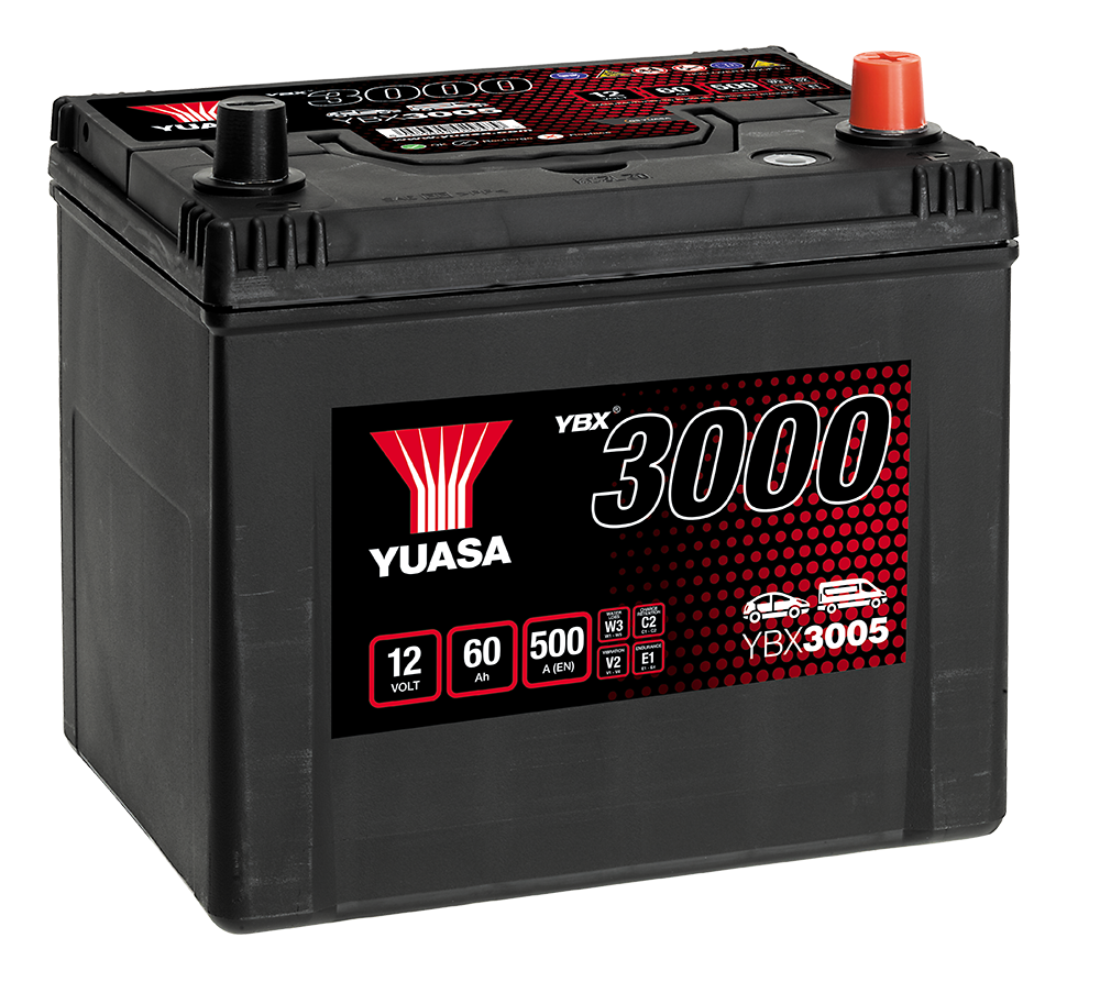 Yuasa YBX3005 12V 60Ah 500A SMF Battery