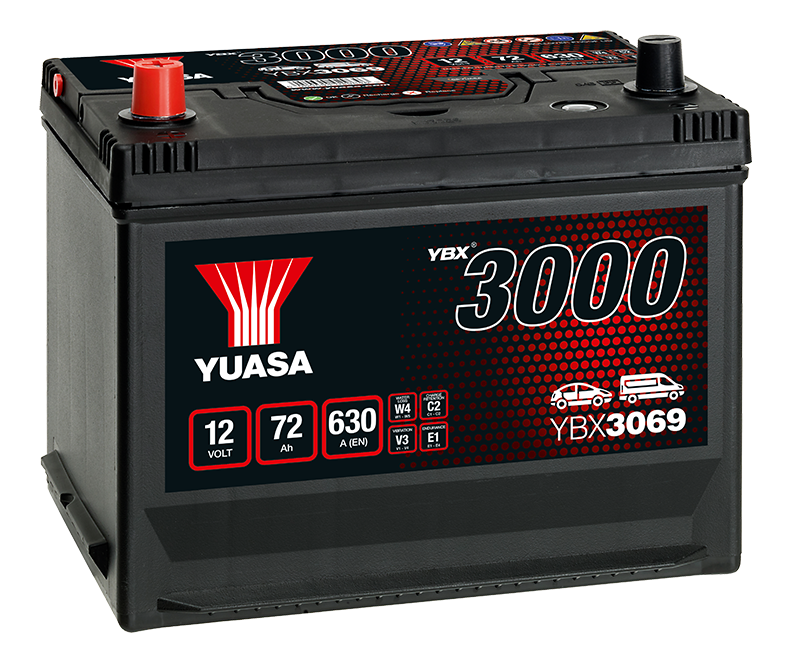 Yuasa YBX3069 12V 72Ah 630A SMF Battery