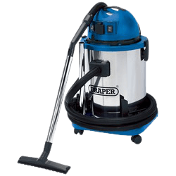 Draper Wet & Dry Vacuum Cleaner with Stainless Steel Tank, 50L, 1400W & 230V Power Tool Socket