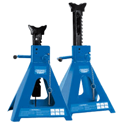 Pair of Pneumatic Rise Ratcheting Axle Stands, 10 Tonne
