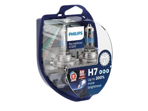 Philips H7 RacingVision GT200 12V 55W Halogen Bulbs (Pair)