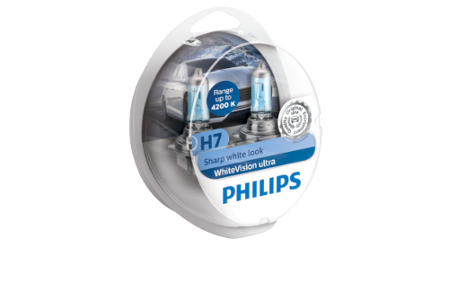 Philips H7 WhiteVision Ultra 12V 55W Halogen Bulbs (Pair)